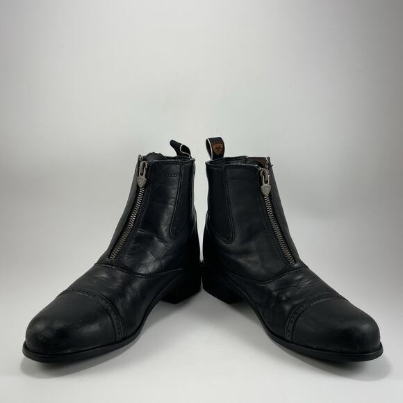 Ariat Devon III Zip Paddock Boot Girls Big Kids Youth Size 4 Black Leather - Picture 9 of 11